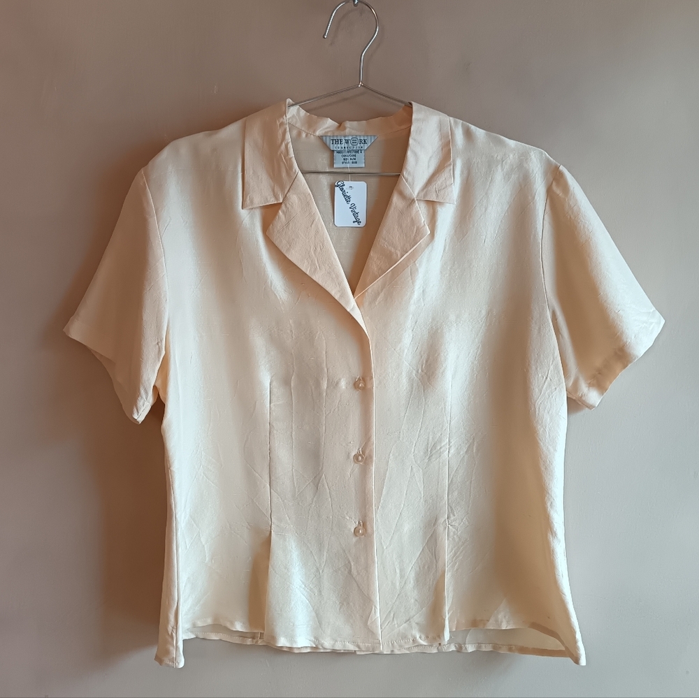 Vintage Style Butter Yellow Silk Shirt